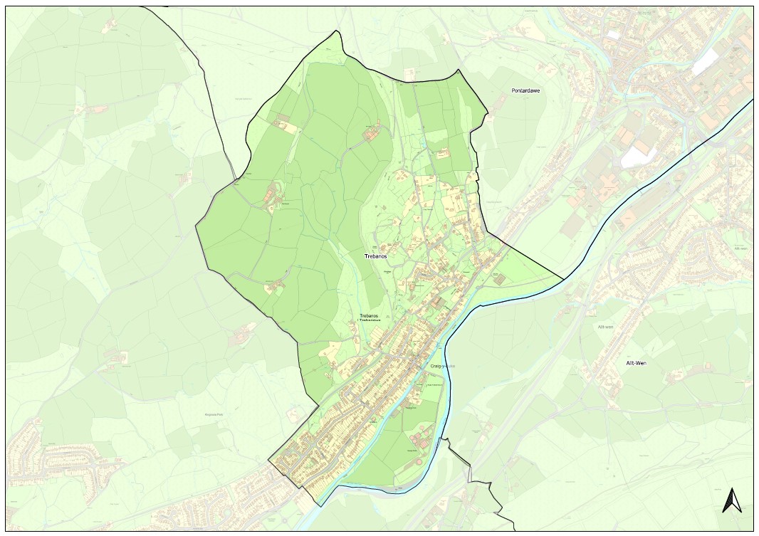 Trebanos Ward Map